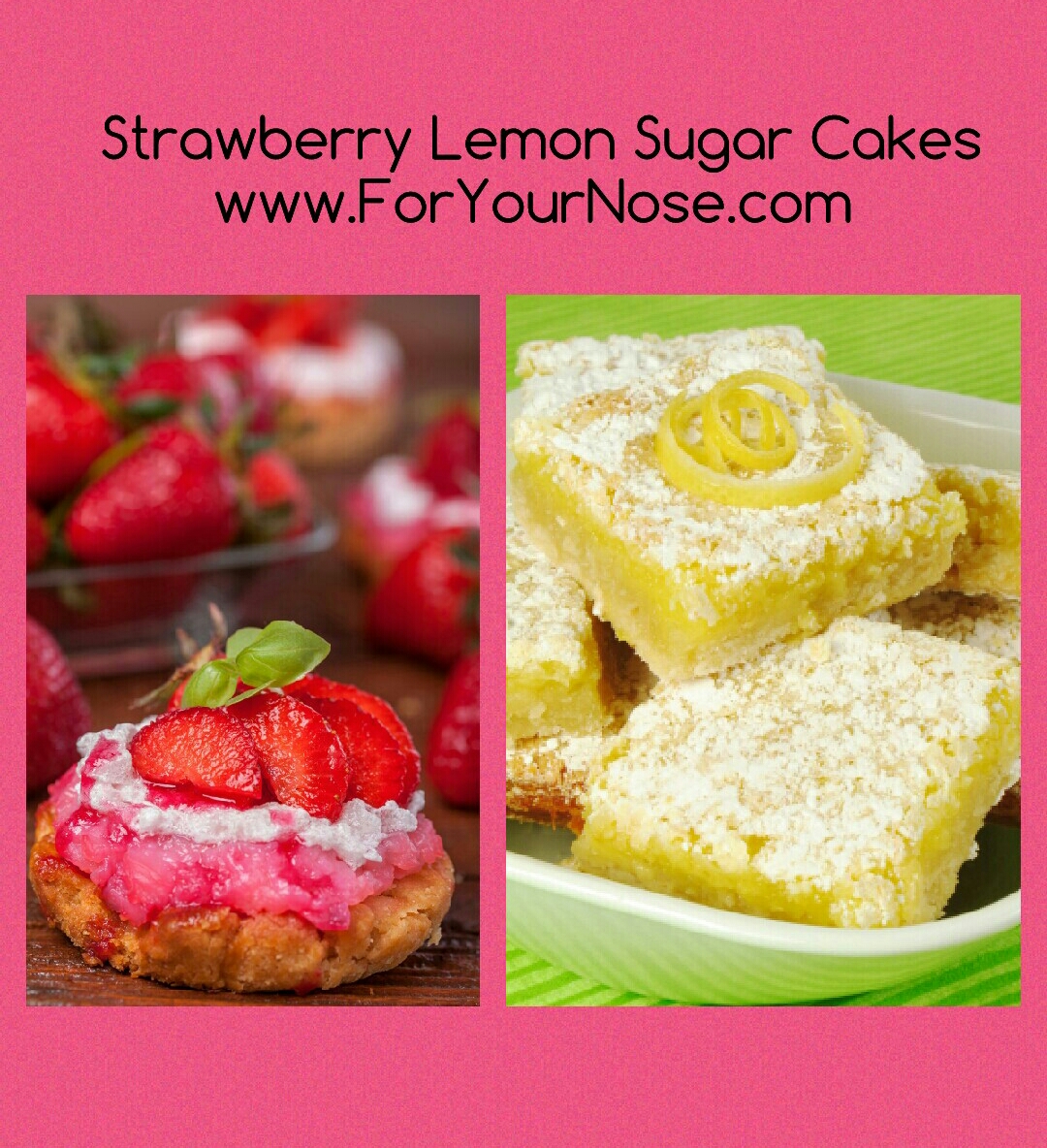 strawberry lemon sugar cakes